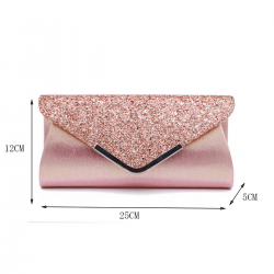 2025 High Quality PU Leather Women Lady Sequins Clutch Bag Evening Wedding Party Prom Handbag Purse Wallet Shinny Shoulder Bags