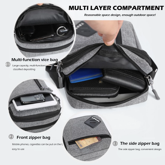 2025 Men's Messenger Bag Crossbody Shoulder Bags Men Small Sling Pack For Work Business Waterproof Oxford Packs Satchel Purse