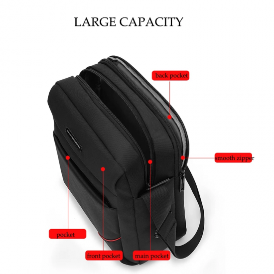 Carneyroad Men's bag Messenger Shoulder Bag Waterproof Oxford Handbags for iPad Business office Bag for Men