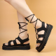 2025 New Summer Martens Women Shoes For Comfy Soft Women Sandals Thick Ladies Sandals Genuine Leather Sandals Large Size 35-44