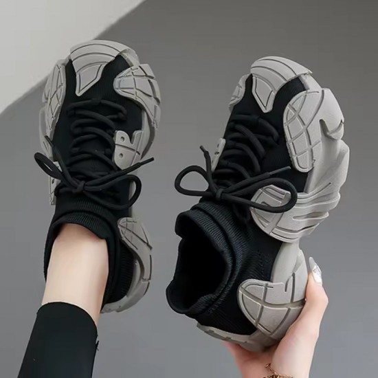 Women Platform Sneakers Lace Up Running Sports Shoes Soft Breathable Tennis Sneakers Casual Outdoor Comfortable Shoes For Female