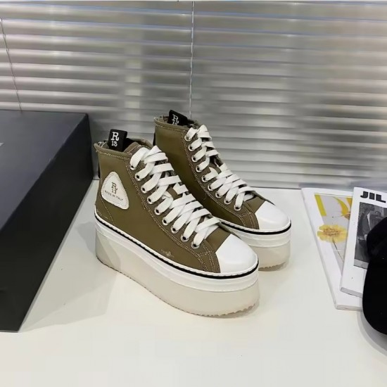 2025 Spring and autumn classic cushion canvas high top lace-up women's shoes retro style thick sole increase casual