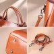 Genuine Leather Women's Bag Wax Leather Large Capacity Bucket Bag New Solid Color Fashionable Shoulder Bag Commuter Crossbody
