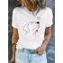 Dog Print Round Neck Sports T-shirt Short Sleeve Running Casual Tops Women's Activewear aesthetic clothes